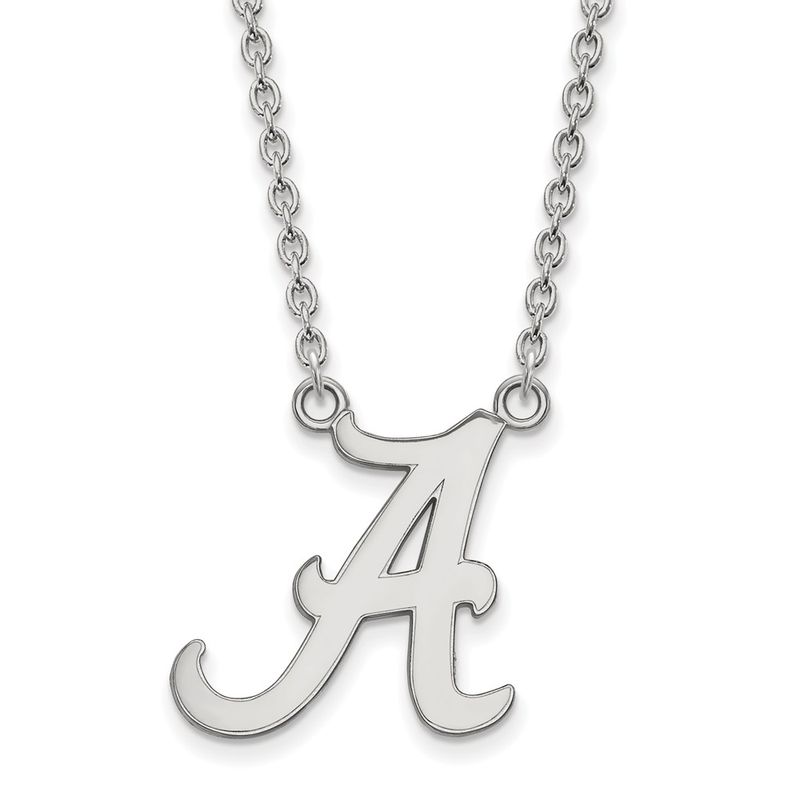 Sterling Silver U Of Alabama Large Initial A Pendant Necklace